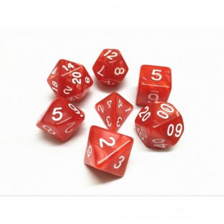 Lot de 7 Dés Rouge Nacré