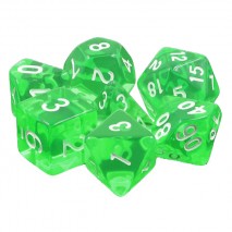 Lot de 7 Dés Gemmes Emeraude