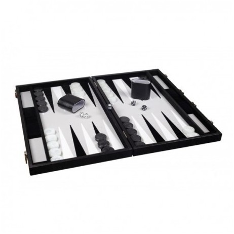 Backgammon noir velours gris 38cm