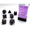 7 dés Speckled golden Cobalt