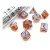 7 dés en Boîte Borealis Rose Gold / Blue