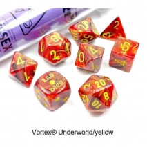 7 dés en Boîte Voretx Underworld White / Yellow