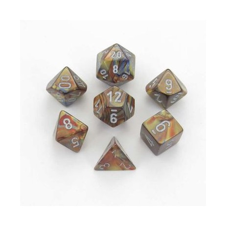 7 dés Lustrous Gold / Silver