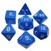 7 dés Opaque Blue / White