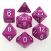 7 dés Opaque Light Purple / White