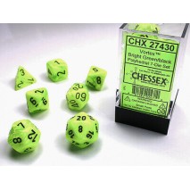 Set de 7 dés Vortex Bright Green / Black