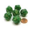 Set de 7 dés Vortex Green / Gold