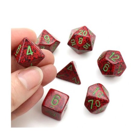 7 dés Speckled en boîte Strawberry