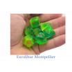 7 Lab Dice Gemini Plasma Green-Teal w/Orange Luminary