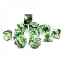 Lot de 11 dés Emerald White Jade