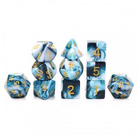 Lot de 11 dés Blue Ink