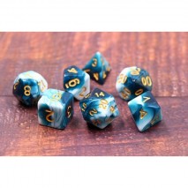 Lot de 7 dés Blue Ink