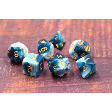 Lot de 7 dés Blue Ink