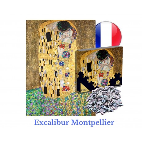 Puzzle 1000p Klimt Le Baiser 4 parties + Quizz