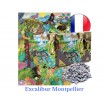 Puzzle 1000p Drôles d'Animaux 4 parties + Quizz