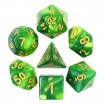 Lot de 7 dés Fusion Vert et Vert Sombre