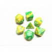 Lot de 7 dés Fusion Vert & Jaune
