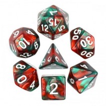 Lot de 7 dés Fusion Vert & Rouge