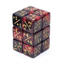 Kit de 6 Dés Counter Dice Positive Red+Black