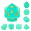 Kit de 7 dés Blue Transluent Glitter