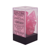 Set de 7 dés Frosted Pink/ White