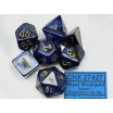 Set de 7 dés scarab royal blue/or