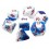 Set de 7 dés Gemini bleu astral blanc/rouge