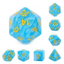 Set de 7 Dés light Blue / Yellow