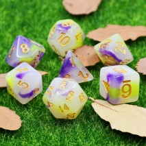 Set de 7 Dés Purple Yellow Jade