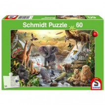 Puzzle 60p Animaux en Afrique