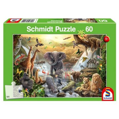 Puzzle 60p Animaux en Afrique