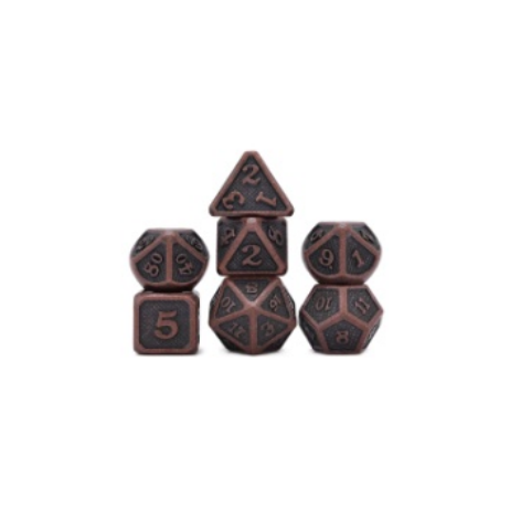 Lot de 7 Dés Métal Solid Bronze