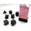 Set de 7 dés granite space noir rouge