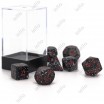 Set de 7 dés granite space noir rouge