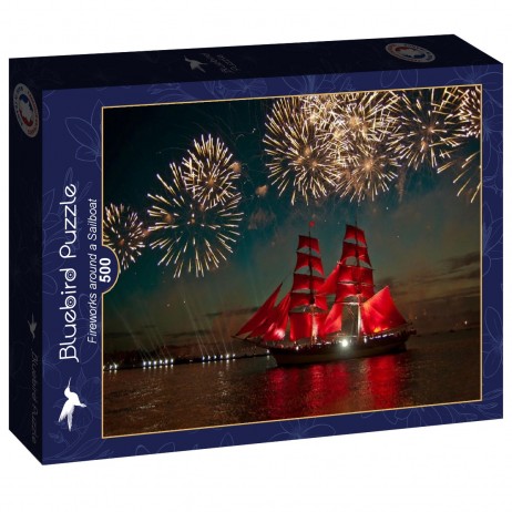 Puzzle 500p Fireworks around a Sailboat