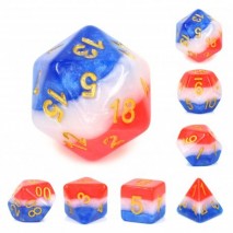 Kit de 7 Dés Red/White/Blue Dice