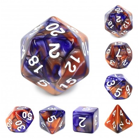 Kit de 7 Dés Copper & Blue Blend Color