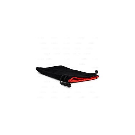 Bourse Velours Noir/Satin Rouge Grande