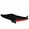 Bourse Velours Noir/Satin Rouge Grande