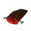 Bourse Velours Noir/Satin Rouge Grande