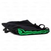 Bourse Velours Noir/Satin Vert Grande