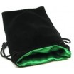 Bourse Velours Noir/Satin Vert Grande