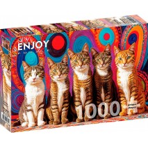 Puzzle 1000 p Five cats