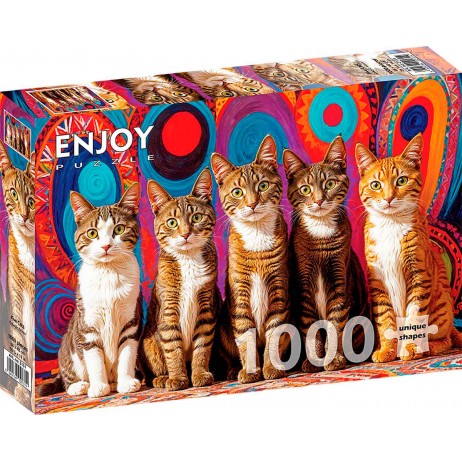 Puzzle 1000 p Five cats