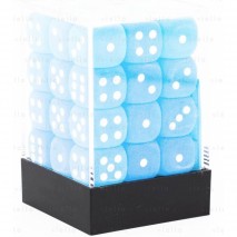 Set de 36 Dés 6 Frosted Sarcelle/Blanc