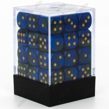 Set de 36 Dés Gemini Bleu Vert/Or