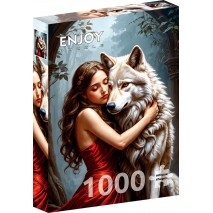 Puzzle 1000 p Lady and the wolf