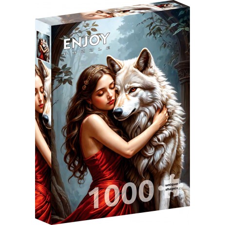 Puzzle 1000 p Lady and the wolf