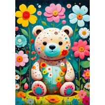 Puzzle 1000 p Flower Teddy Bear