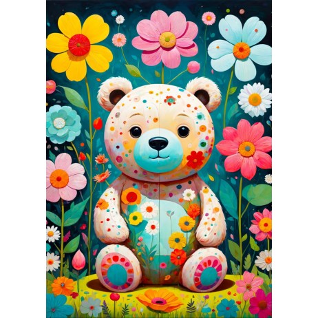 Puzzle 1000 p Flower Teddy Bear